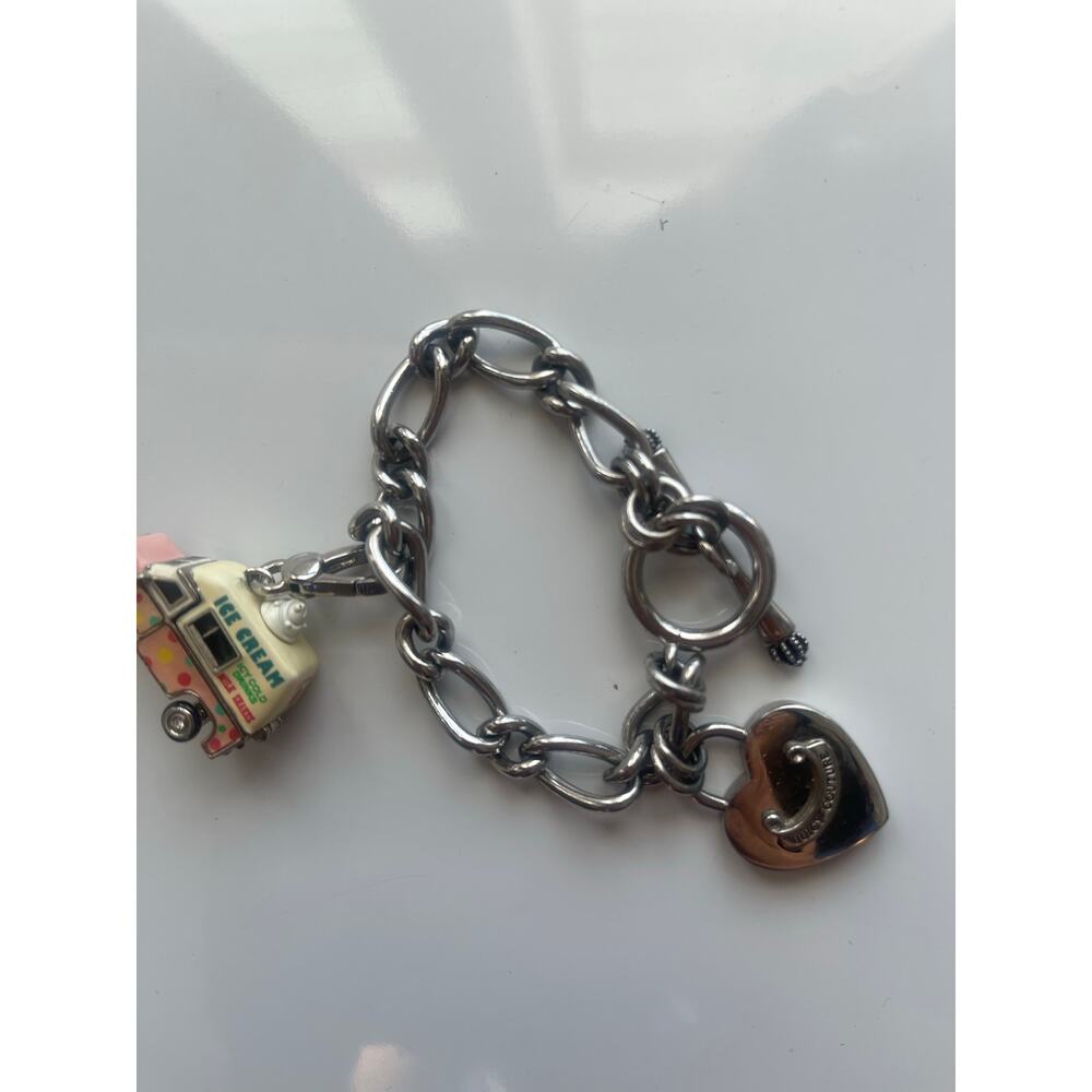 JUICY COUTURE Y2K CHARM BRACELET HEART LOCK ICE CREAM TRUCK